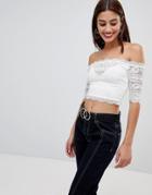 Na-kd - Cropped Lace Top - White