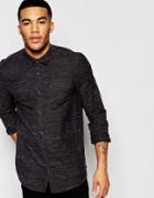 New Look Long Sleeve Shirt With Space Dye Marl In Regular Fit - Purple