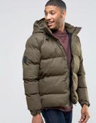 Bellfield Black Jacket With Tubular Quilting - Green