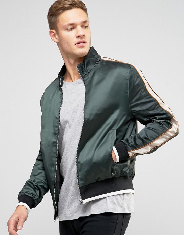 New Look Sateen Funnel Bomber - Navy