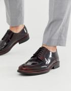 Silver Street Leather High Shine Lace Up Shoe In Oxblood-red