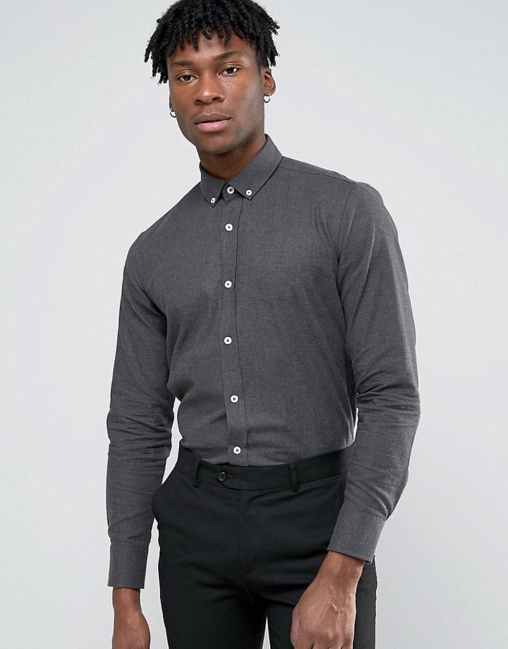 Original Penguin Formal Flannel Shirt - Gray