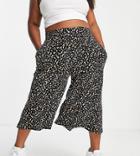 Yours Exclusive Culottes In Monochrome Print-black