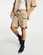 Jack & Jones Core Nylon Short With Pocket In Beige - Part Of A Set-neutral