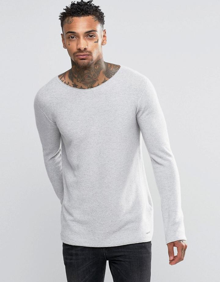 Diesel K-quantum Sweater Wide Neck - Gray