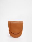 Asos Leather Saddle Bag - Tan