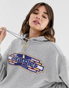 Wrangler Cropped Hoodie With Logo-gray