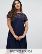Praslin Plus Swing Dress With 3d Floral Top - Gray