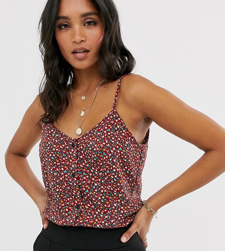 Vila Ditsy Floral Button Thru Cami Top