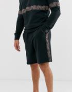 Jack & Jones Intelligence Two-piece Jersey Short With Taping In Black - Black