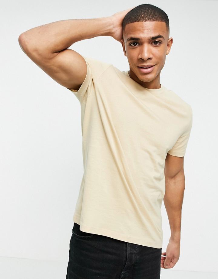 New Look Organic Cotton T-shirt In Stone-neutral