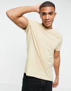 New Look Organic Cotton T-shirt In Stone-neutral