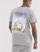 Night Addict Journey Back Print Oversized T-shirt - Gray