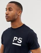 Ps Paul Smith Rubberised Chest Logo Slim Fit T-shirt In Navy
