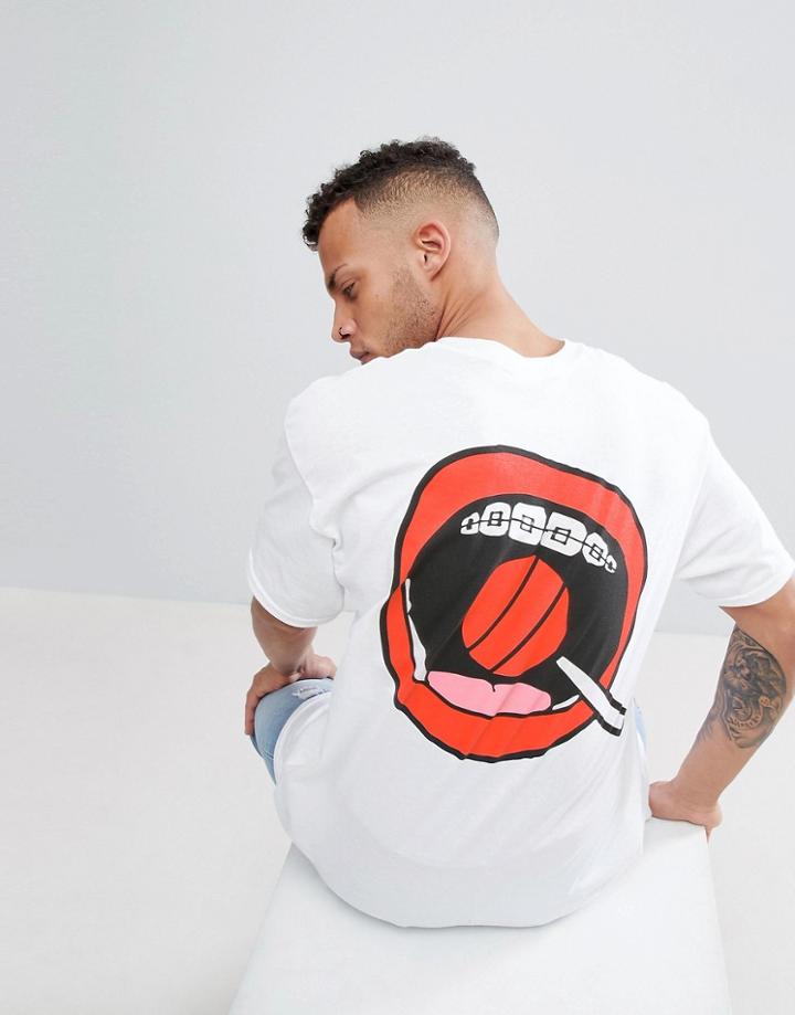 New Love Club Oversized Lolly Pop Back Print T-shirt - White