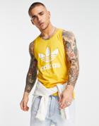 Adidas Originals Adicolor Large Logo Tank Top In Yellow