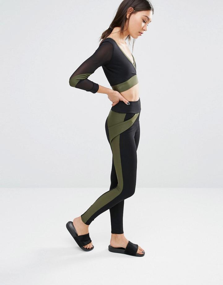 Quontum Side Stripe Legging - Khaki