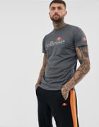Elllesse Sport Sammeti T-shirt With Large Logo In Black Marl