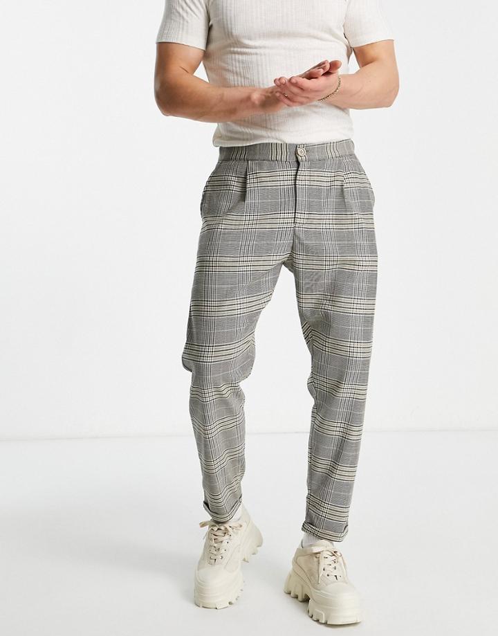 Bolongaro Trevor Skinny Fit Smart Pants In Gray Check