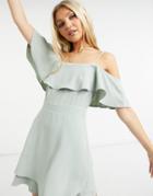 Gilli Double Layer Skater Dress In Mint-green