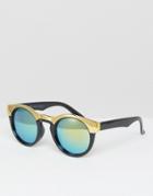 7x Metallic Frame Sunglasses - Black