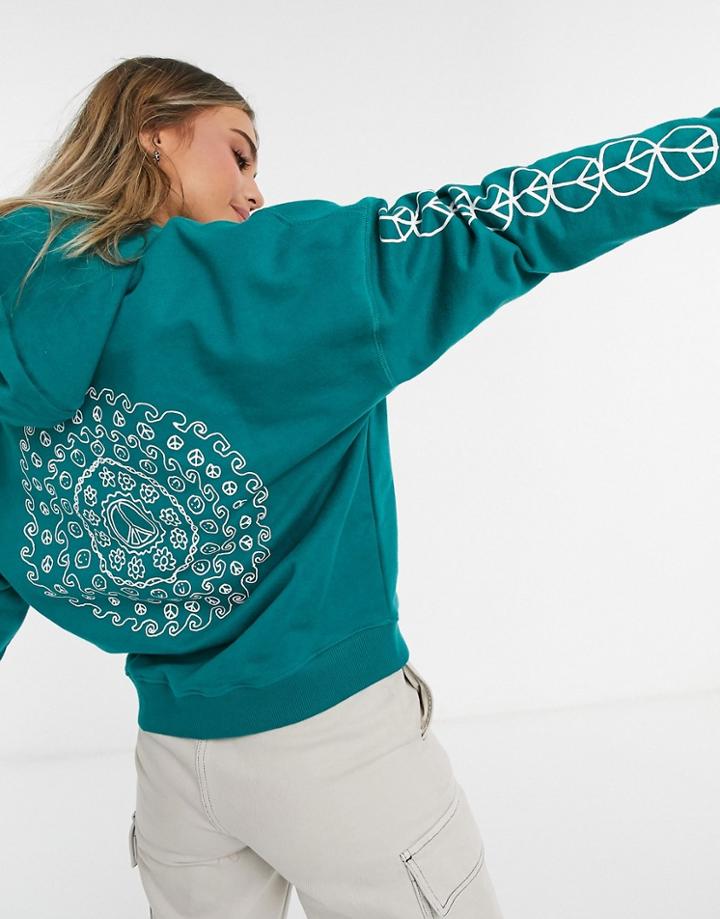 Quiksilver Boxy Hoodie In Teal-green