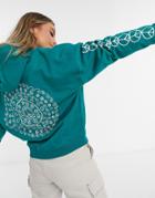 Quiksilver Boxy Hoodie In Teal-green