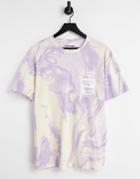 Jack & Jones Originals Set Oversized Tie Dye T-shirt In Lilac-purple
