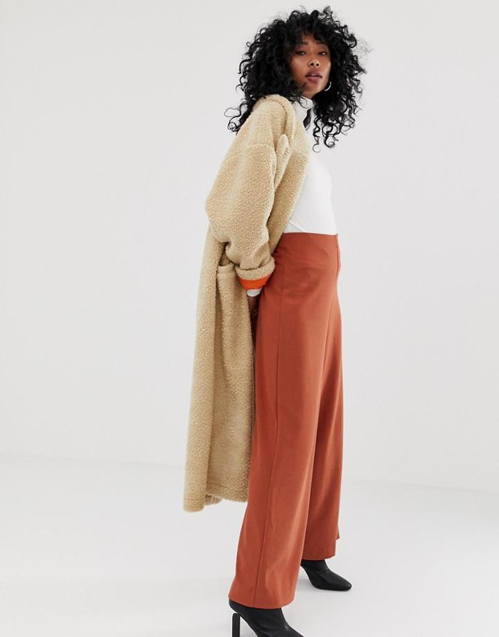 Weekday Wide Leg Pants In Rust - Red