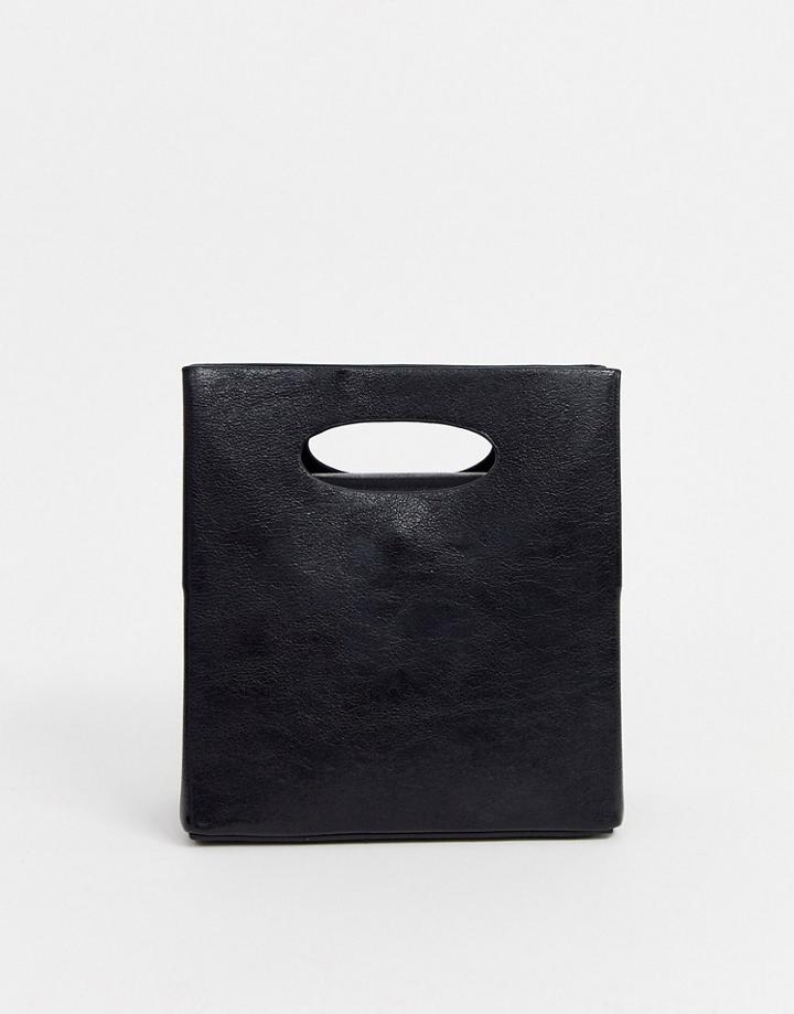 Mango Top Handle Cross Body Bag In Black