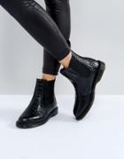 Dr Martens Kensington Flora Black Croco Chelsea Boots - Black