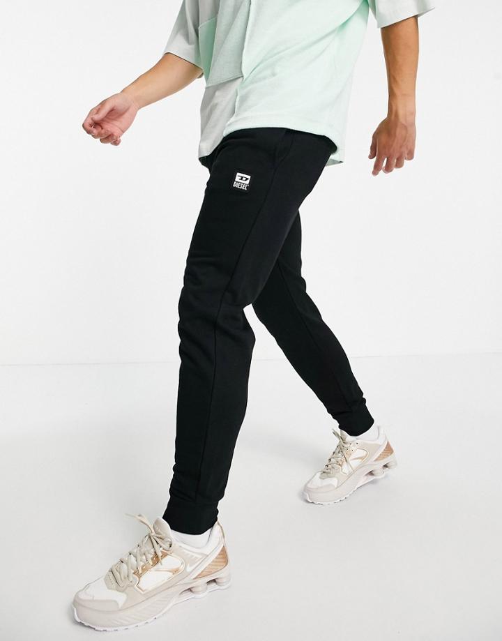 Diesel Logo Sweatpants In Black