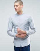 Farah Brewer Grandad Collar Logo Shirt - Gray
