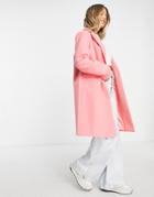 Miss Selfridge Coat In Coral Pink