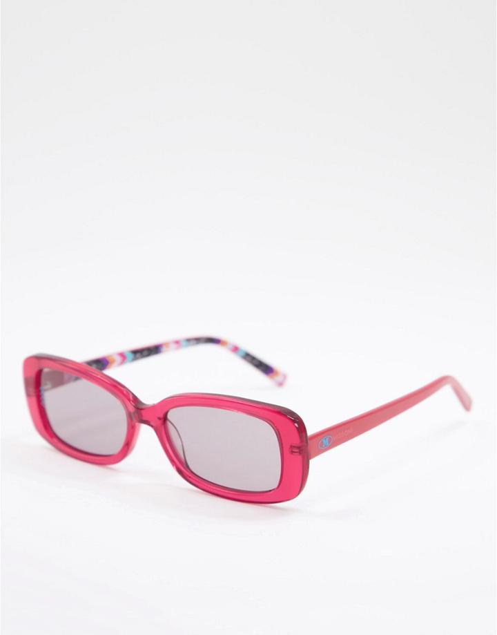 M Missoni Square Lens Sunglasses-red