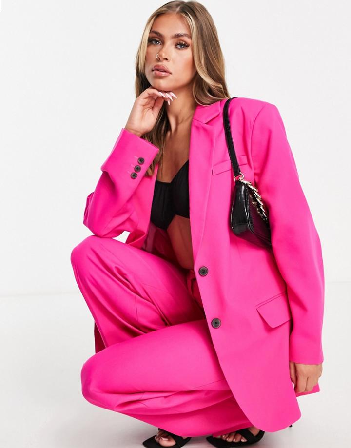 Asos Design Extreme Man Suit Blazer In Fluro Pink