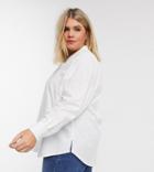 Vero Moda Curve Longline Shirt In White