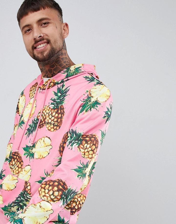 Roadies Of 66 Pineapple Print Hoodie - Pink