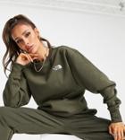The North Face Oversized Essential Sweatshirt In Khaki Exclusive At Asos-green