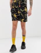 Boohooman Two-piece Shorts In Black Chain Print - Black