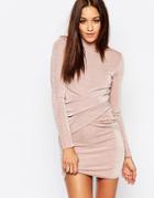 Missguided High Neck Bodycon Mini Dress - Rose