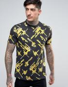 Pretty Green Kirby Tape Print T-shirt In Yellow - Yellow