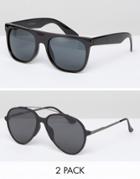 7x Sunglasses 2 Pack - Black