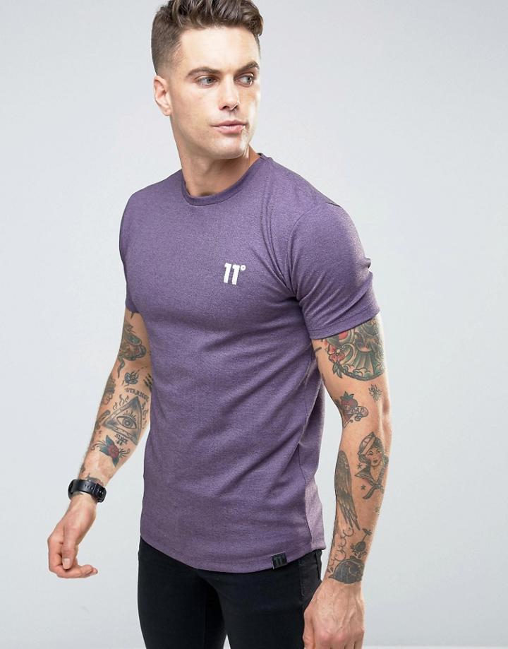 11 Degrees T-shirt With Fleck - Purple