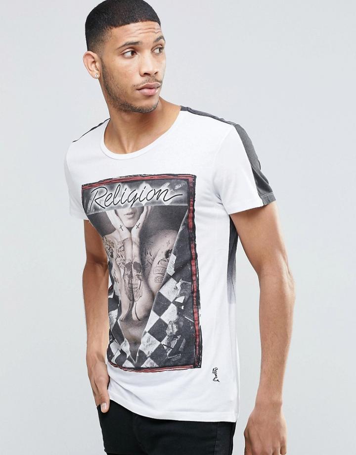 Religion Tattoo Crew Neck T-shirt - White