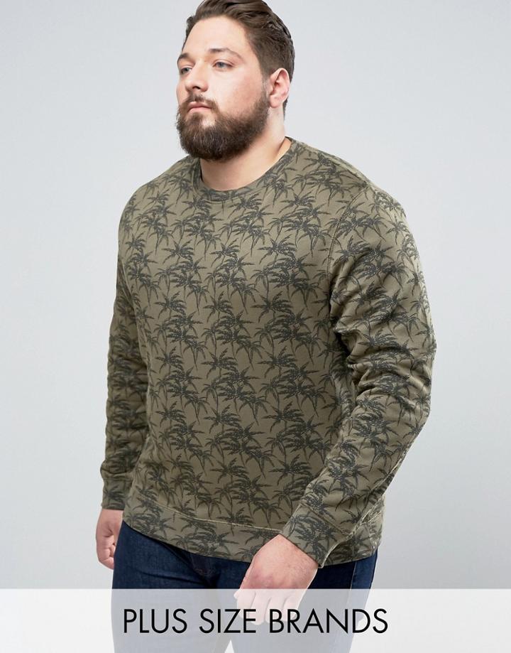 D-struct Plus Palm Print Slub Sweat - Green