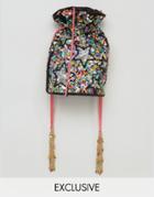 From St Xavier X How To Live Hand Beaded Drawstring Multi Colored Cross Body Bag - Multi