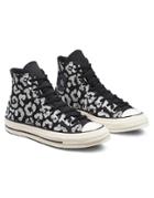 Converse Chuck 70 Hi Reflective Leopard Print Sneakers In Black