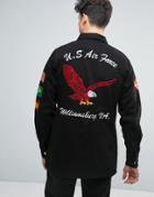 Liquor & Poker Military Jacket Badges Washed Black - Black