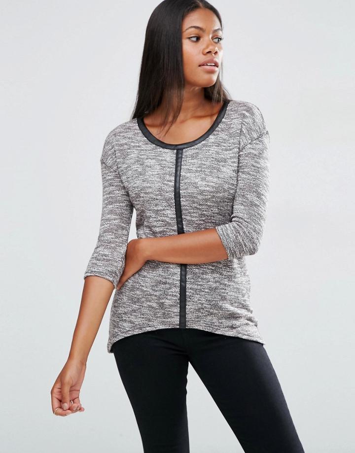 Madam Rage Sweater With Contrast Trim - Gray